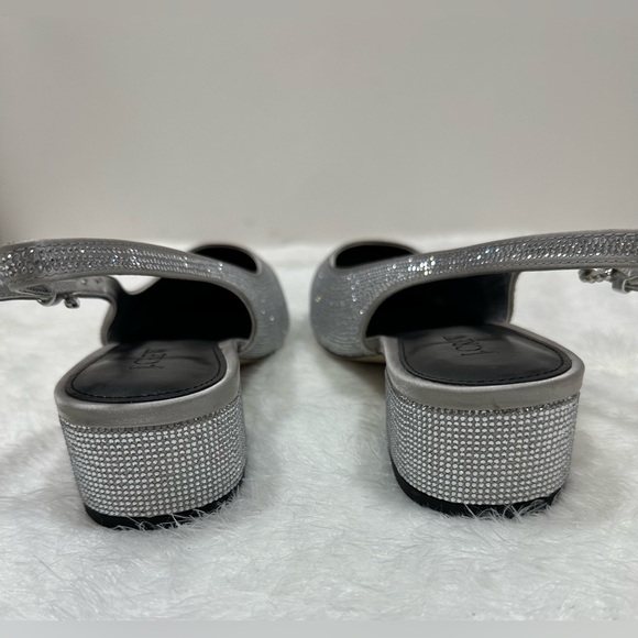 J. Crew Silver and Black Slingback Heels🤍 - Picture 5 of 10